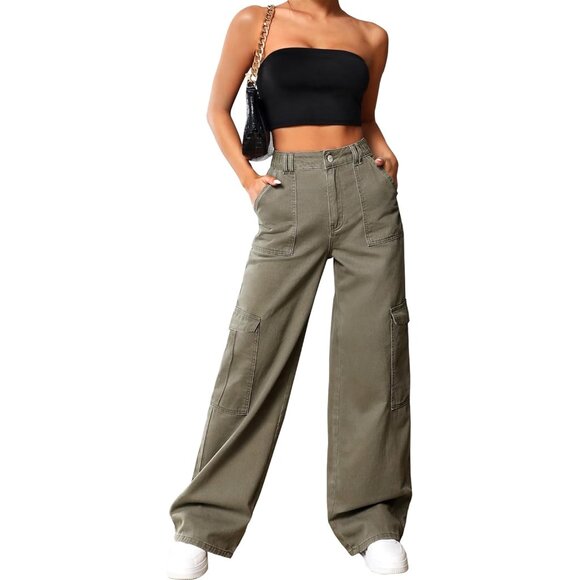 Pants - Versatile High Waist Baggy Cargo Pants for Women – Perfect for Every Occasion